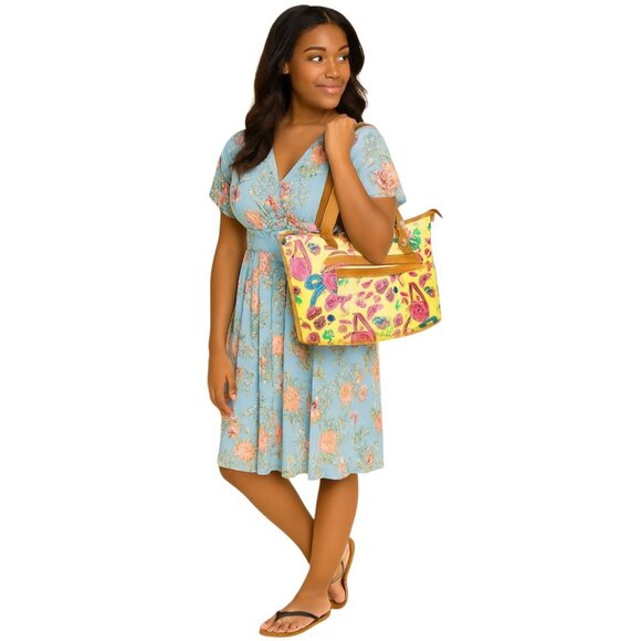 Lily Bloom Bag Summer Beach Flip Flops Balls Tote Shoulder Handbag Purse Women's - Picture 1 of 15